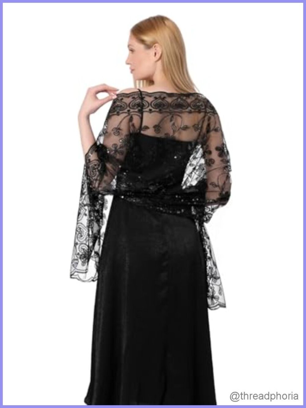 Sequin Fringe Cape Scarf Shawl Wrap for Evening Party Wedding